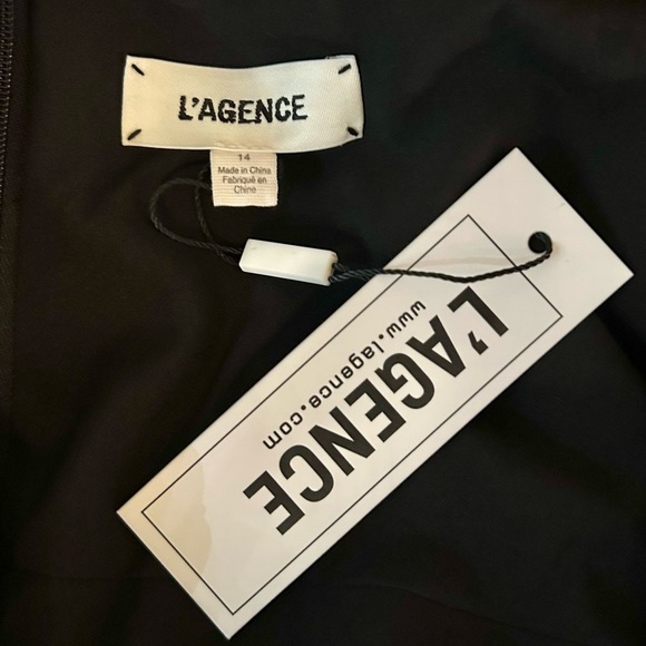 L'AGENCE Femme Sequin Cutout Dress Sz 14 Black Slit Plus Size Midi Dress - Picture 8 of 10